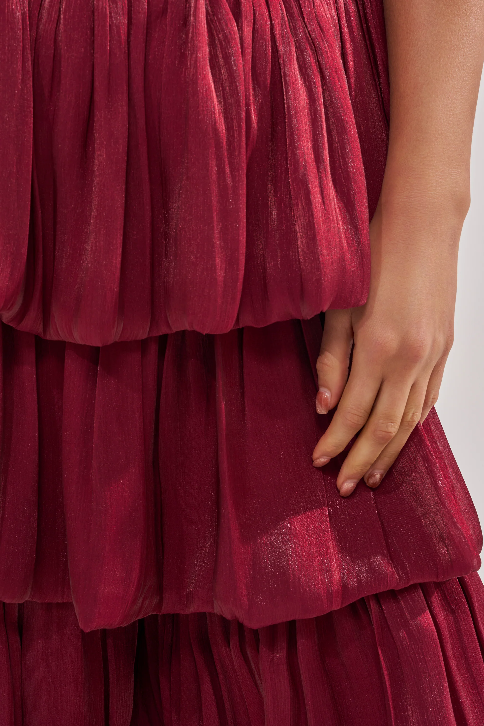 STAR OF THE NIGHT FLOUNCY PANT IN BURGUNDY - Image 11
