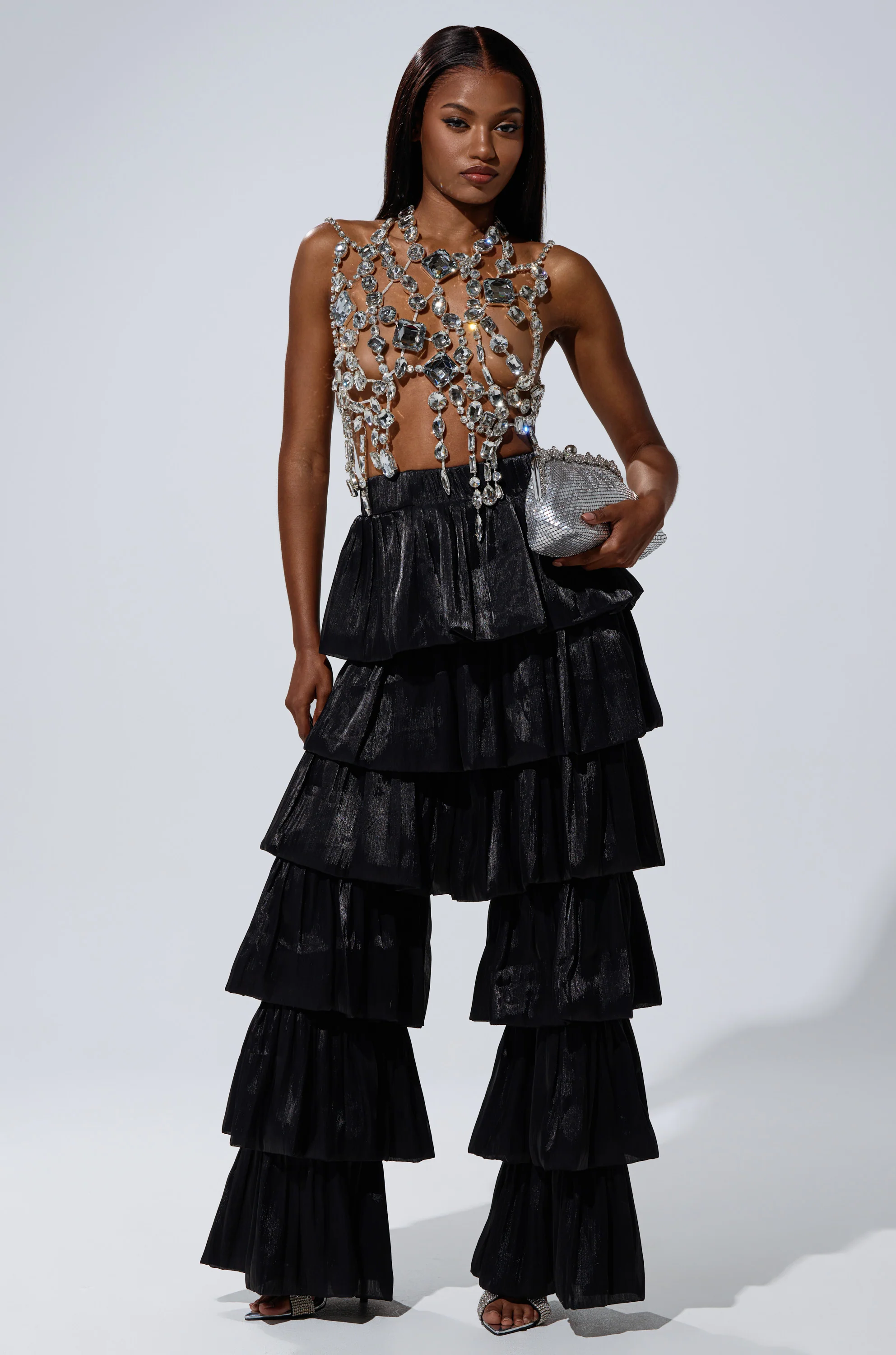 STAR OF THE NIGHT FLOUNCY PANT IN BLACK - Image 6