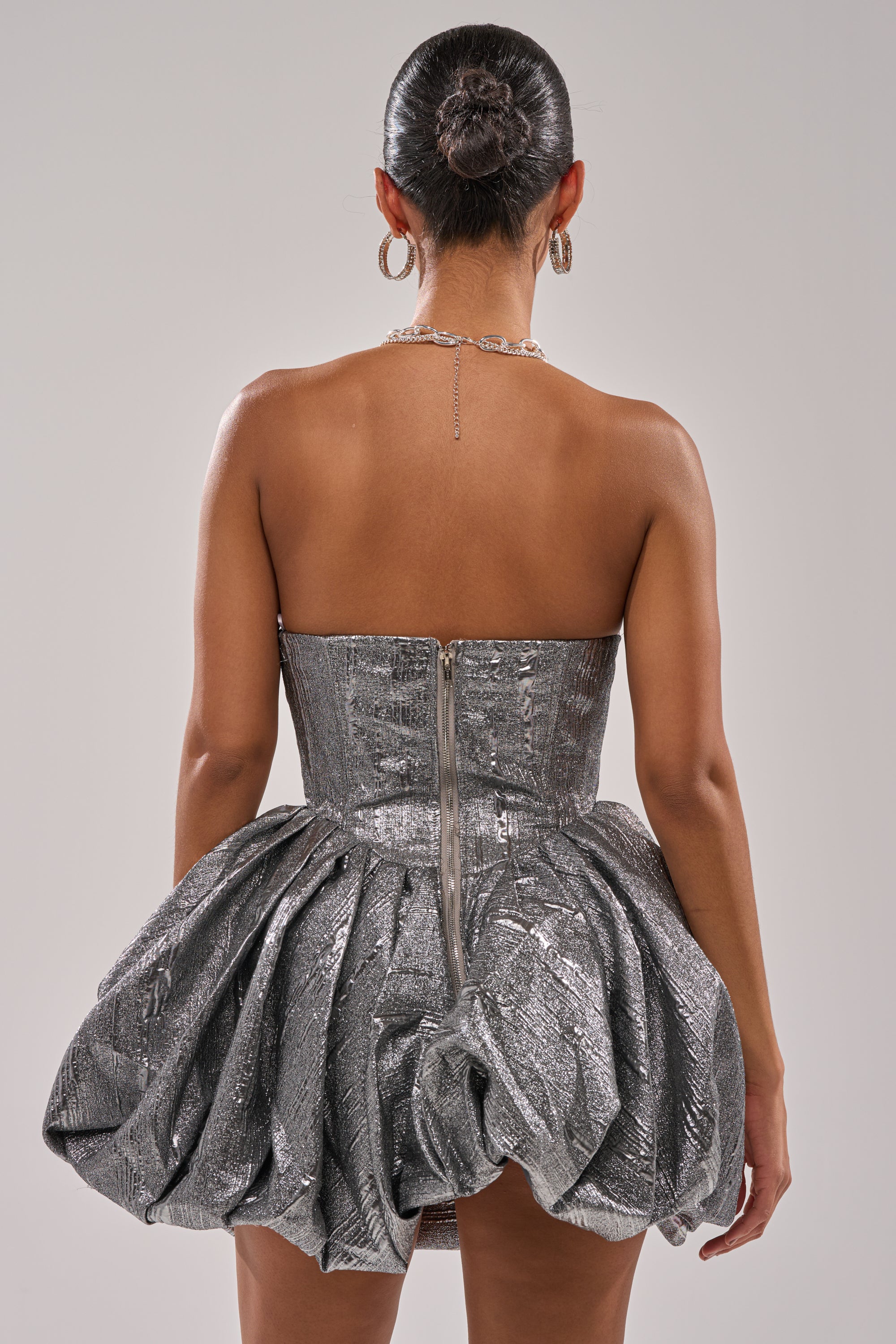 STAR OF THE NIGHT SILVER MINI DRESS - Image 5