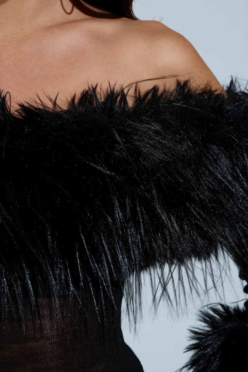 STAR OF THE SHOW FUR MINI DRESS - Image 10