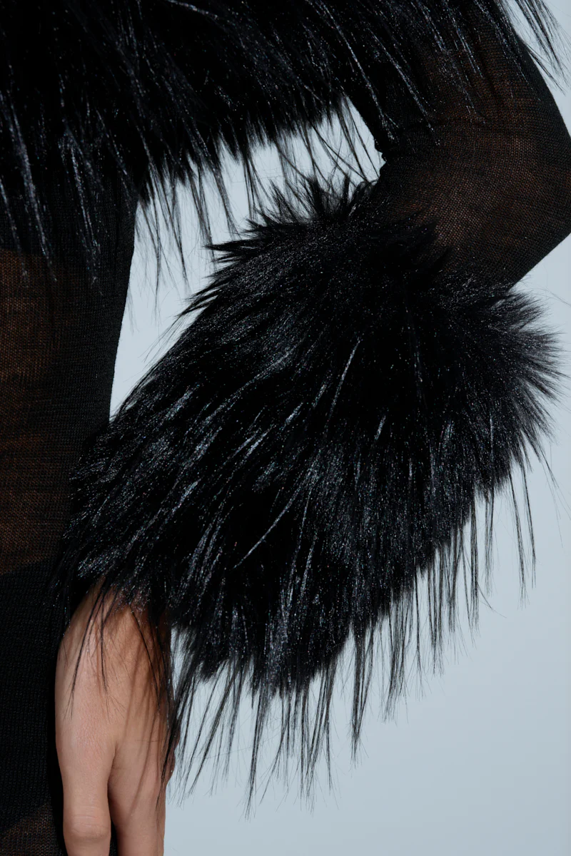 STAR OF THE SHOW FUR MINI DRESS - Image 11