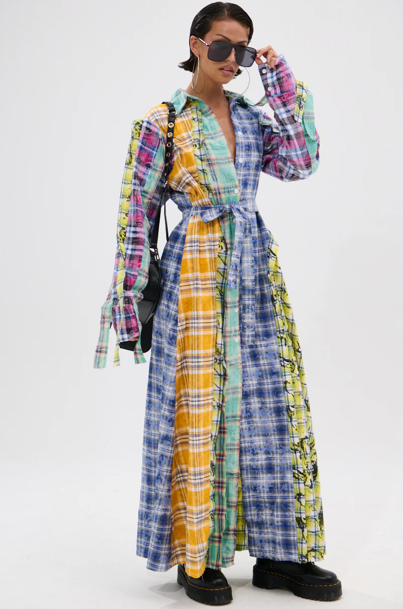 STAR OF THE SHOW PLAID MAXI DRESS - Image 2