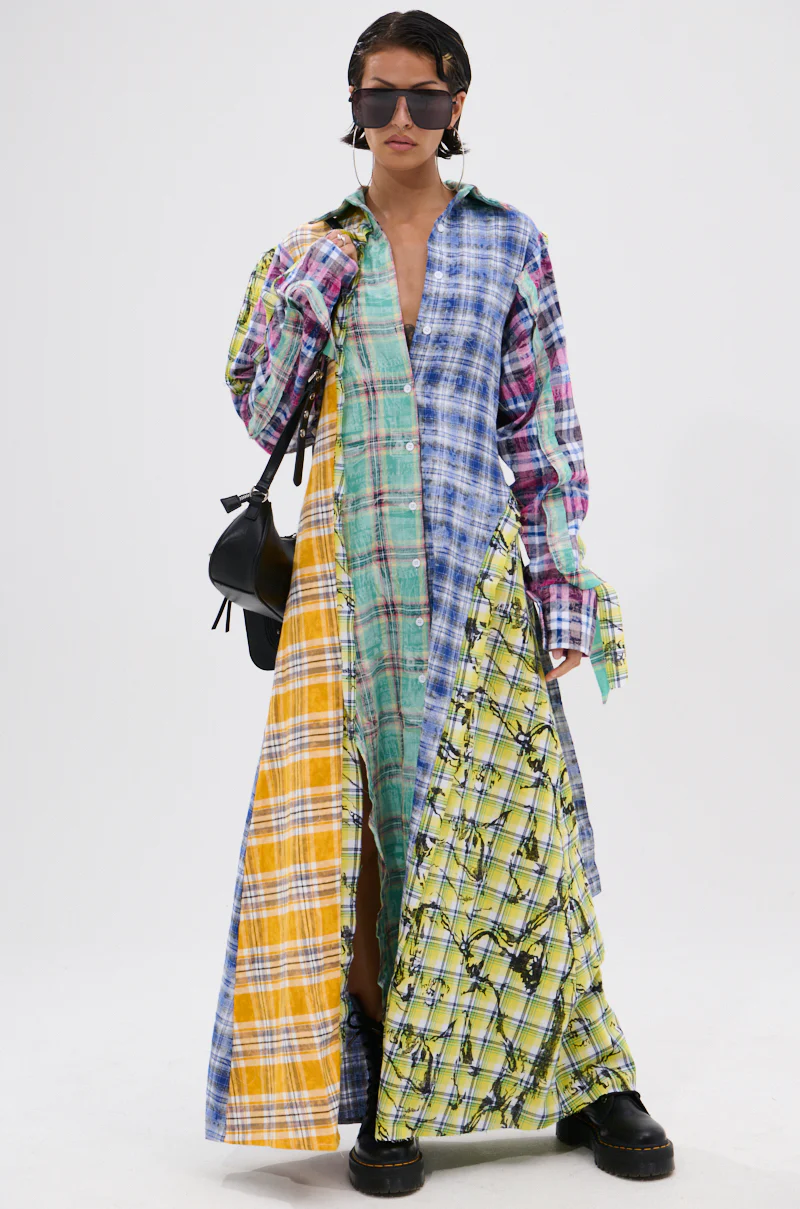 STAR OF THE SHOW PLAID MAXI DRESS - Image 3