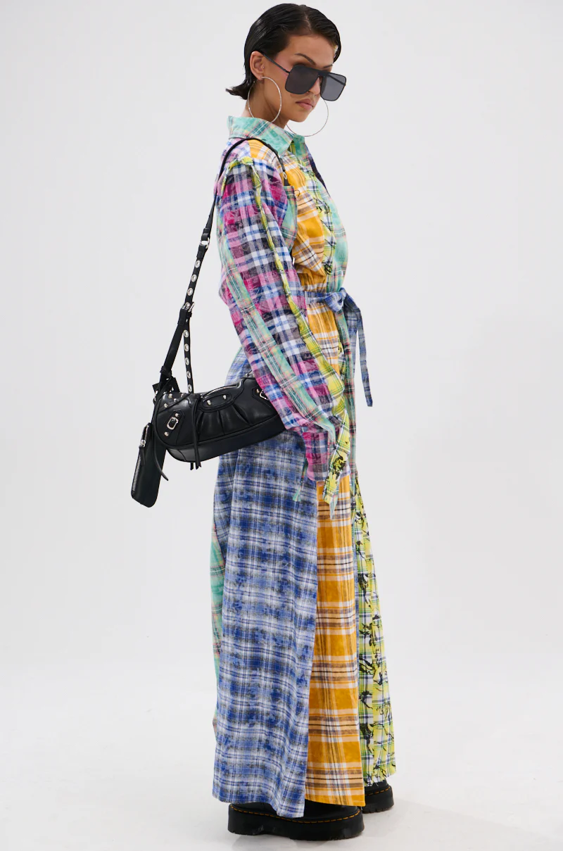 STAR OF THE SHOW PLAID MAXI DRESS - Image 5