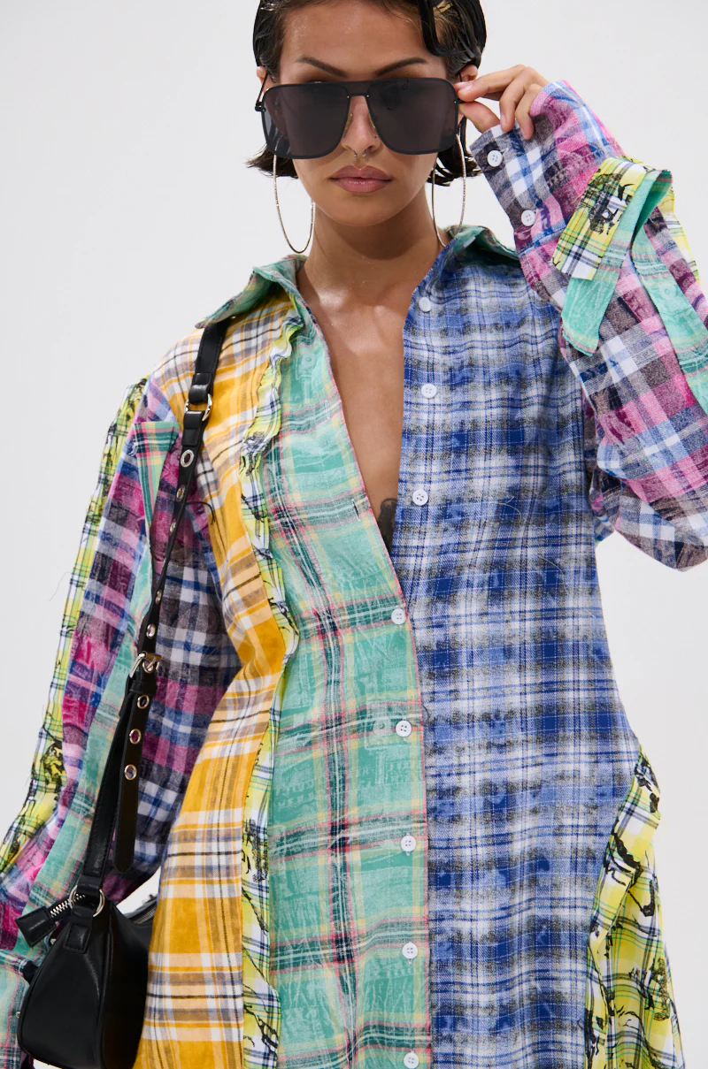 STAR OF THE SHOW PLAID MAXI DRESS - Image 7