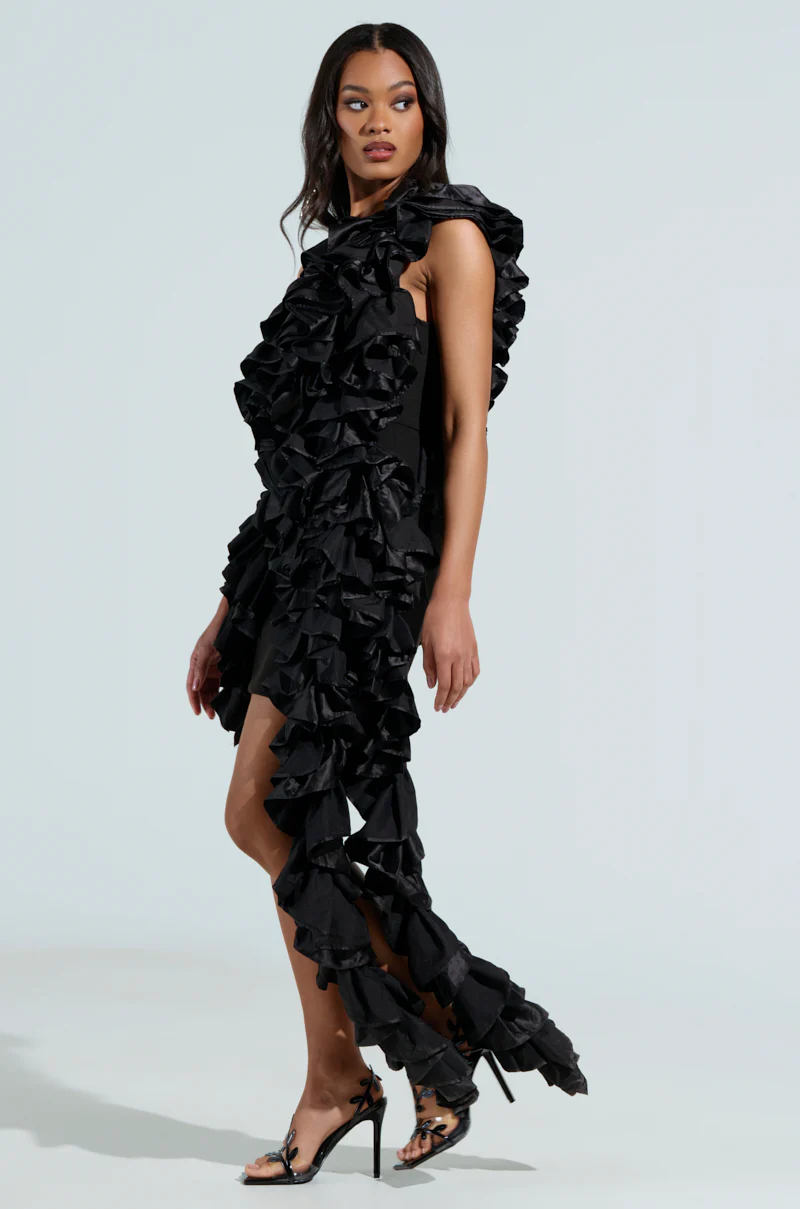 STAR OF THE SHOW RUFFLE MINI DRESS - Image 3