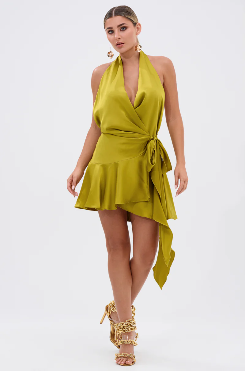 STAR OF THE SHOW SATIN MINI DRESS - Image 5