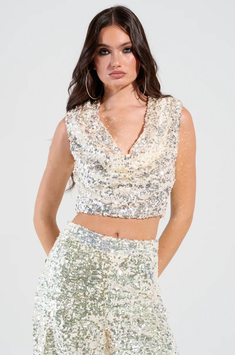 STAR OF THE SHOW SEQUIN CROP TOP - Image 2