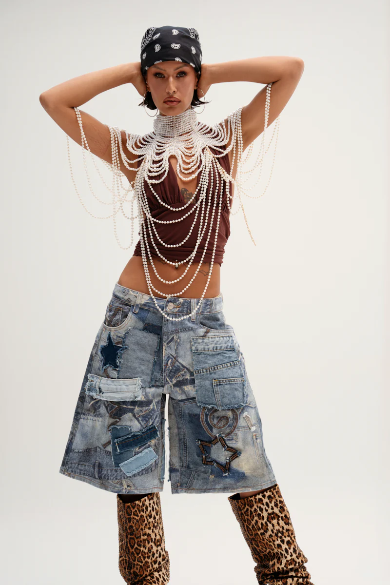 STARS IN THE SKY DENIM SHORT - Image 6