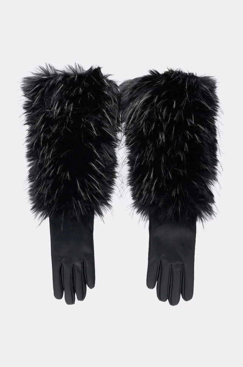 STAY EXPENSIVE FAUX FUR GLOVES - Image 2