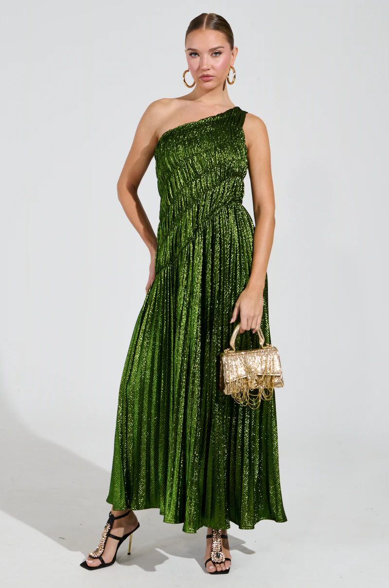 STAY RADIANT METALLIC CHIFFON MAXI DRESS - Image 2