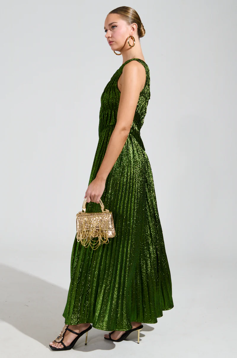 STAY RADIANT METALLIC CHIFFON MAXI DRESS - Image 4
