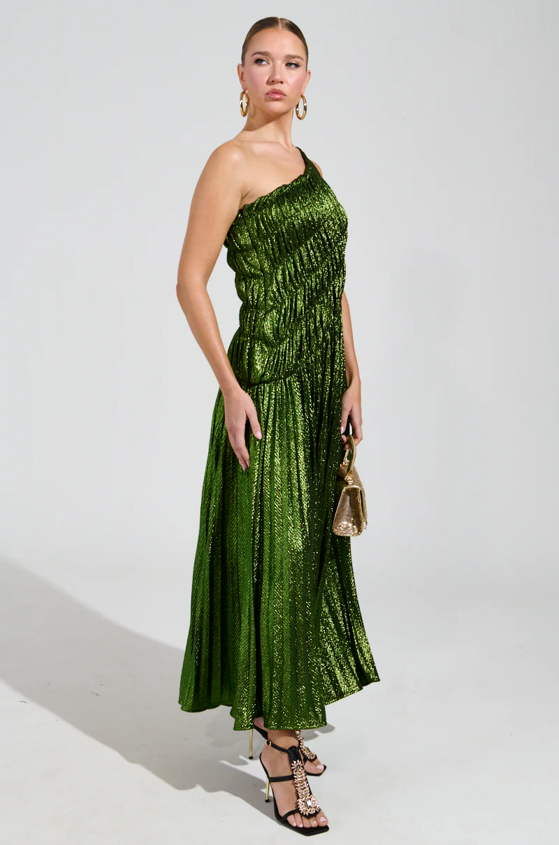 STAY RADIANT METALLIC CHIFFON MAXI DRESS - Image 5