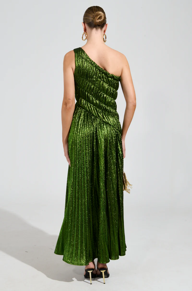 STAY RADIANT METALLIC CHIFFON MAXI DRESS - Image 6