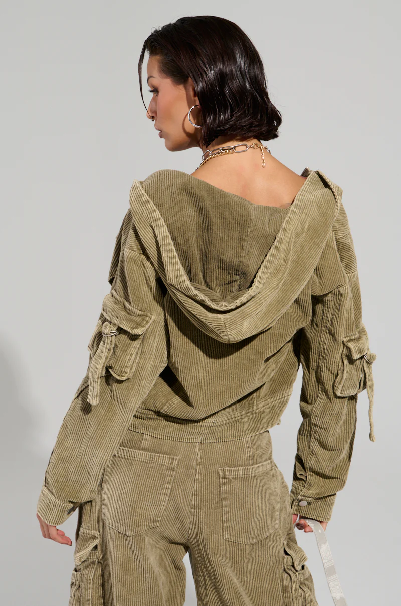 STEALTHY CORDUROY CARGO BOMBER - Image 6