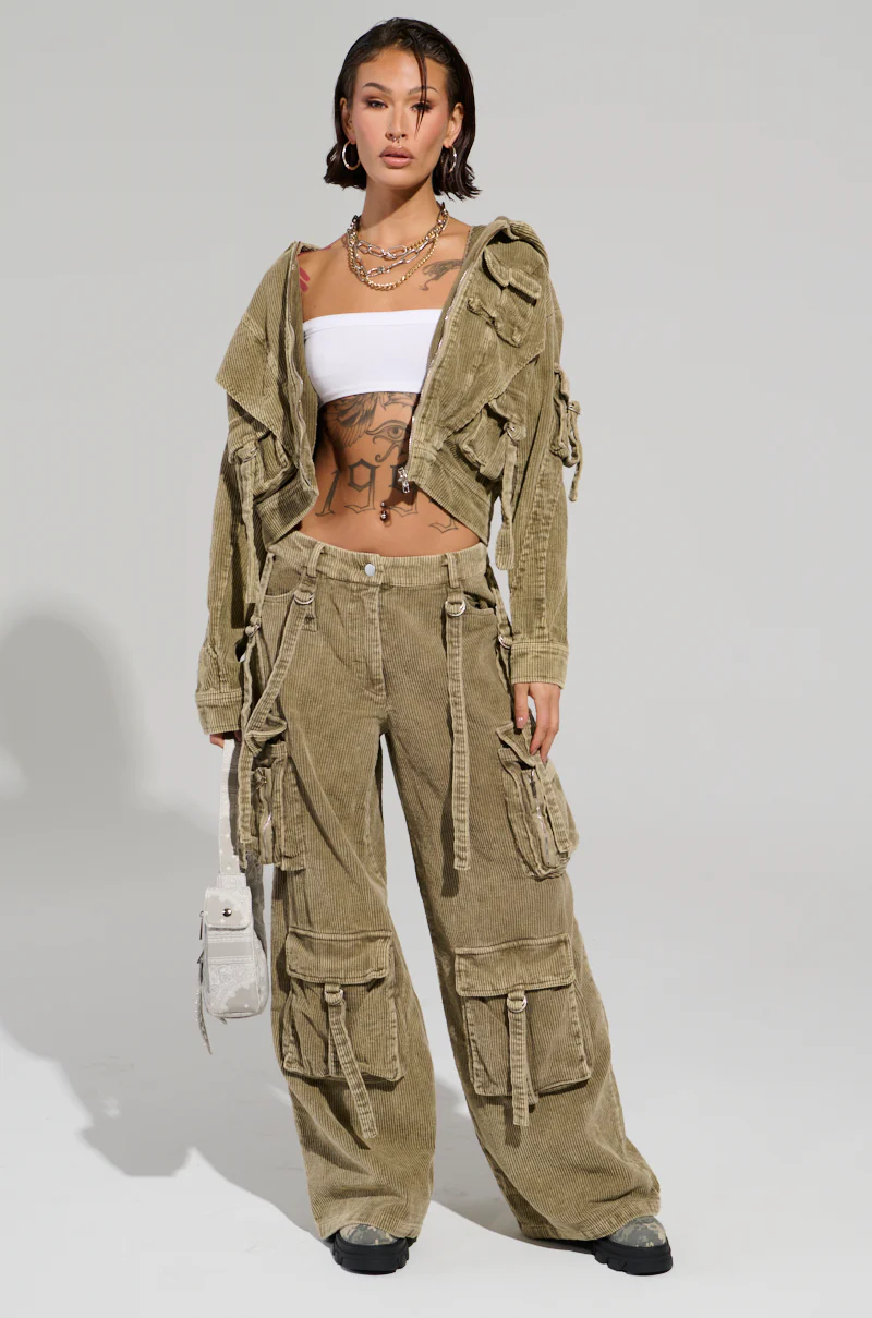 STEALTHY CORDUROY CARGO BOMBER - Image 7
