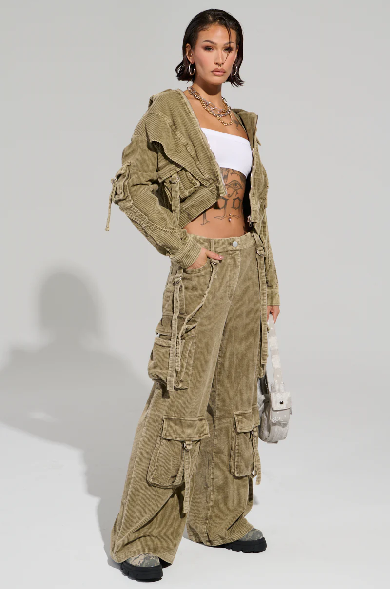 STEALTHY CORDUROY CARGO BOMBER - Image 8