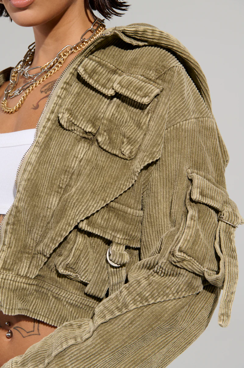 STEALTHY CORDUROY CARGO BOMBER - Image 9