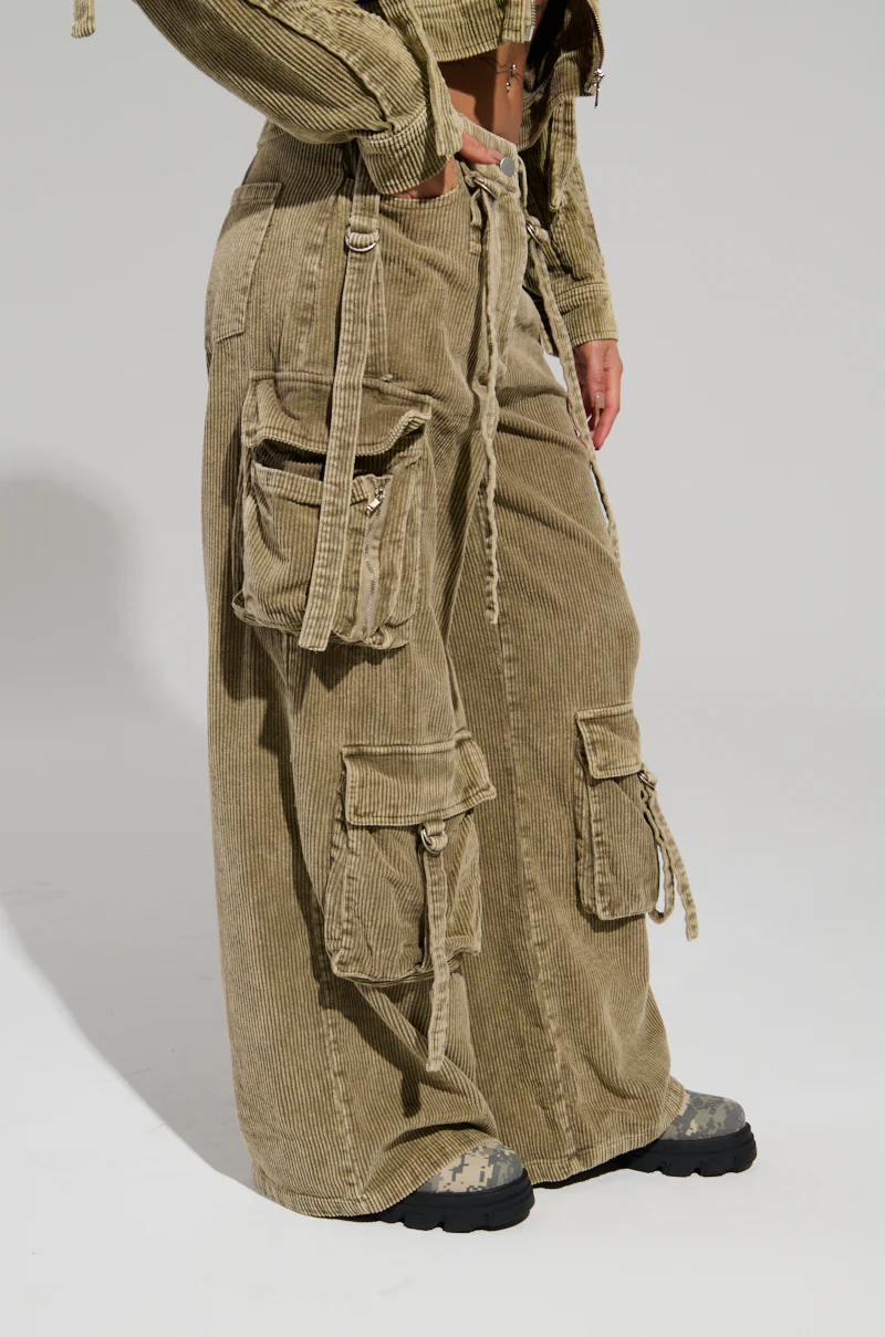 STEALTHY CORDUROY CARGO PANTS - Image 3
