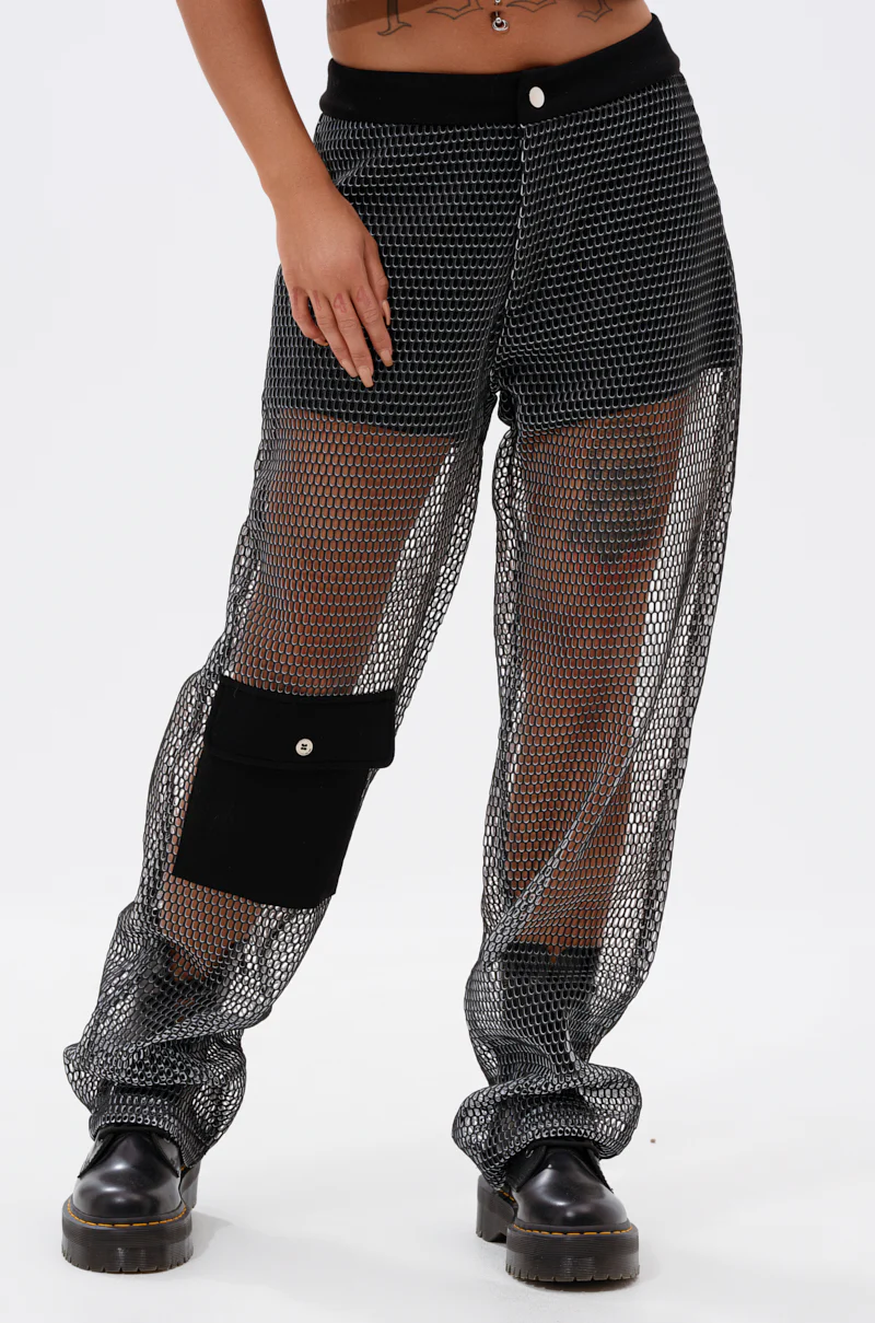 STEPHANIA TRANSPARENT TROUSER IN BLACK - Image 3