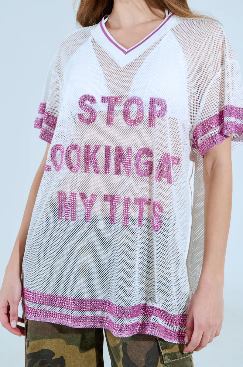 STOP LOOKING AT MY TITS MESH JERSEY - Image 7