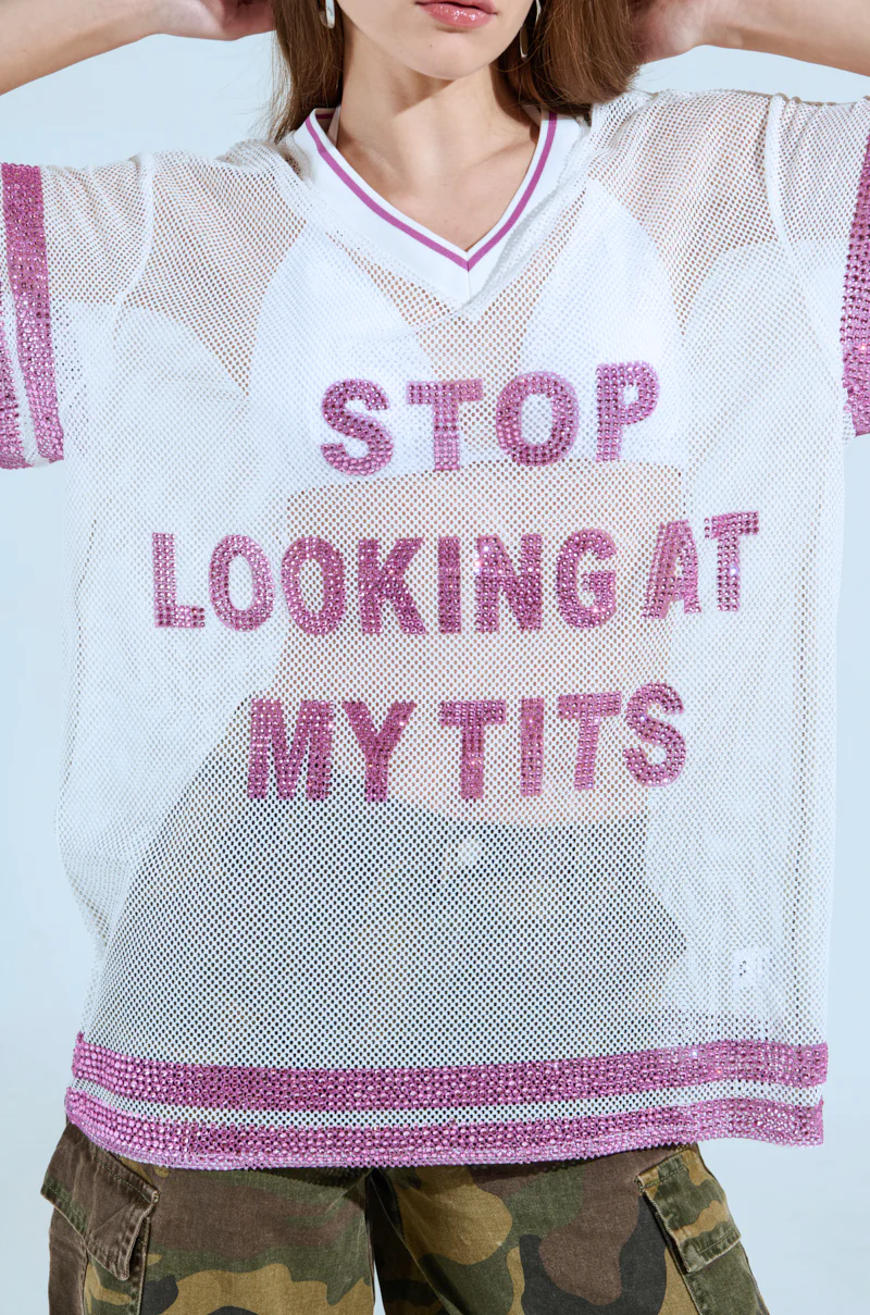 STOP LOOKING AT MY TITS MESH JERSEY - Image 8