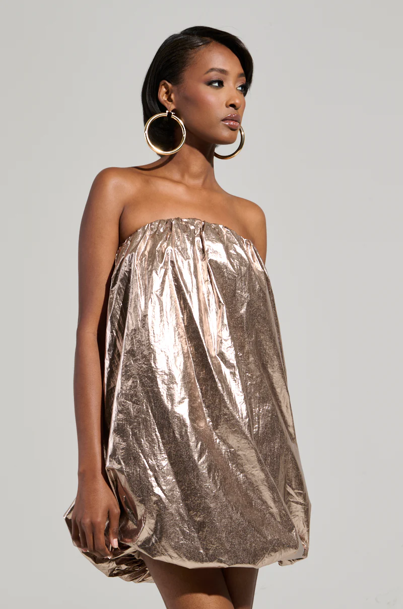 STOPPING TRAFFIC GOLD MINI DRESS - Image 2