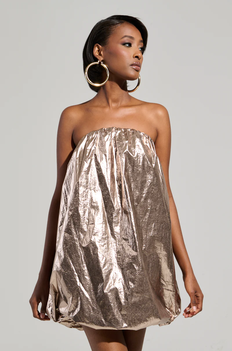 STOPPING TRAFFIC GOLD MINI DRESS - Image 3