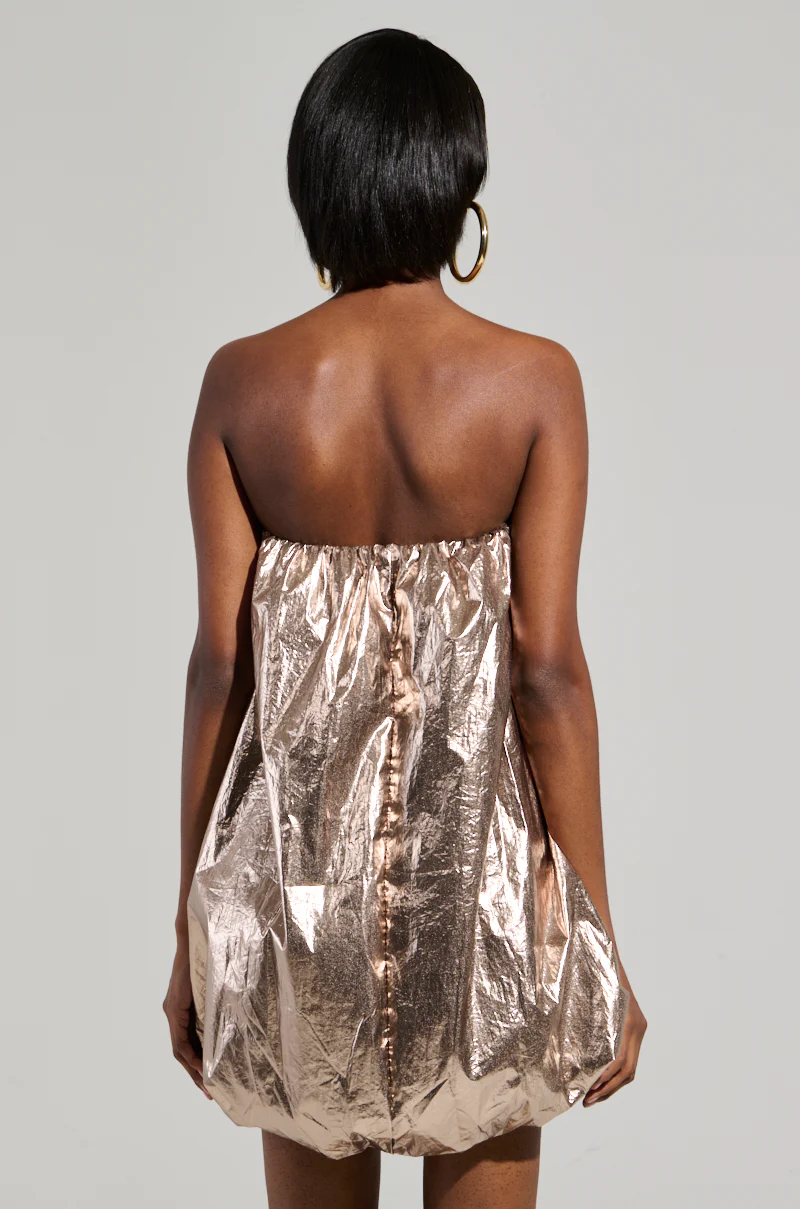 STOPPING TRAFFIC GOLD MINI DRESS - Image 5