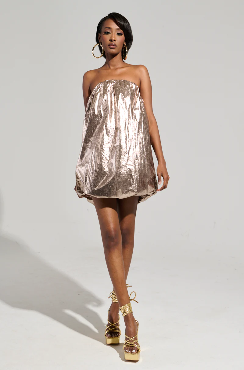 STOPPING TRAFFIC GOLD MINI DRESS - Image 7