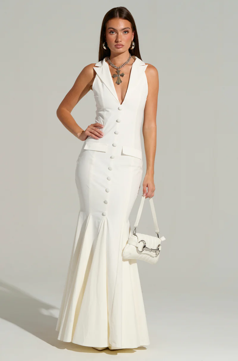 STRICTLY BUSINESS BUTTON UP MAXI DRESS - Image 2