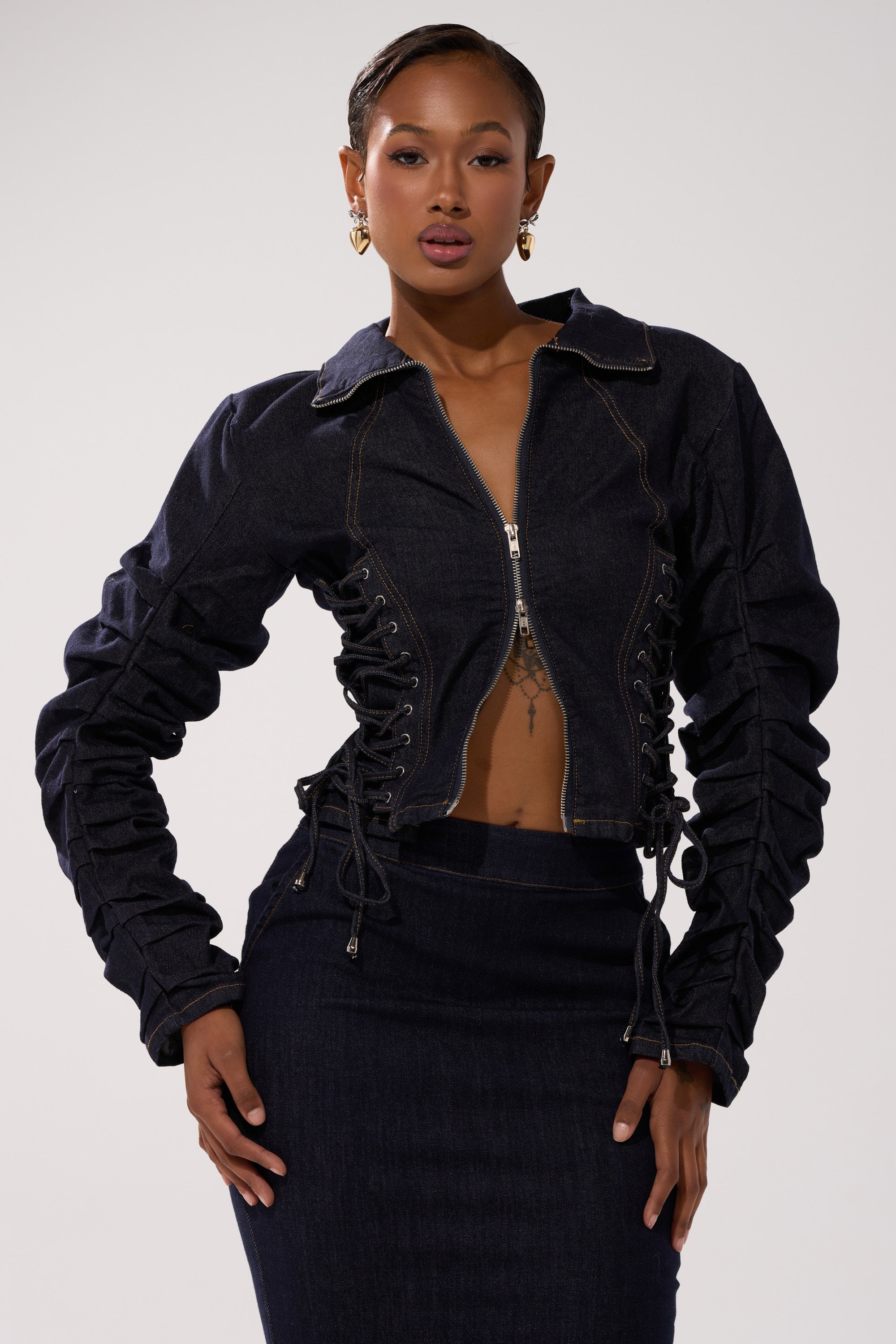 STRICTLY BUSINESS DENIM BLOUSE - Image 4