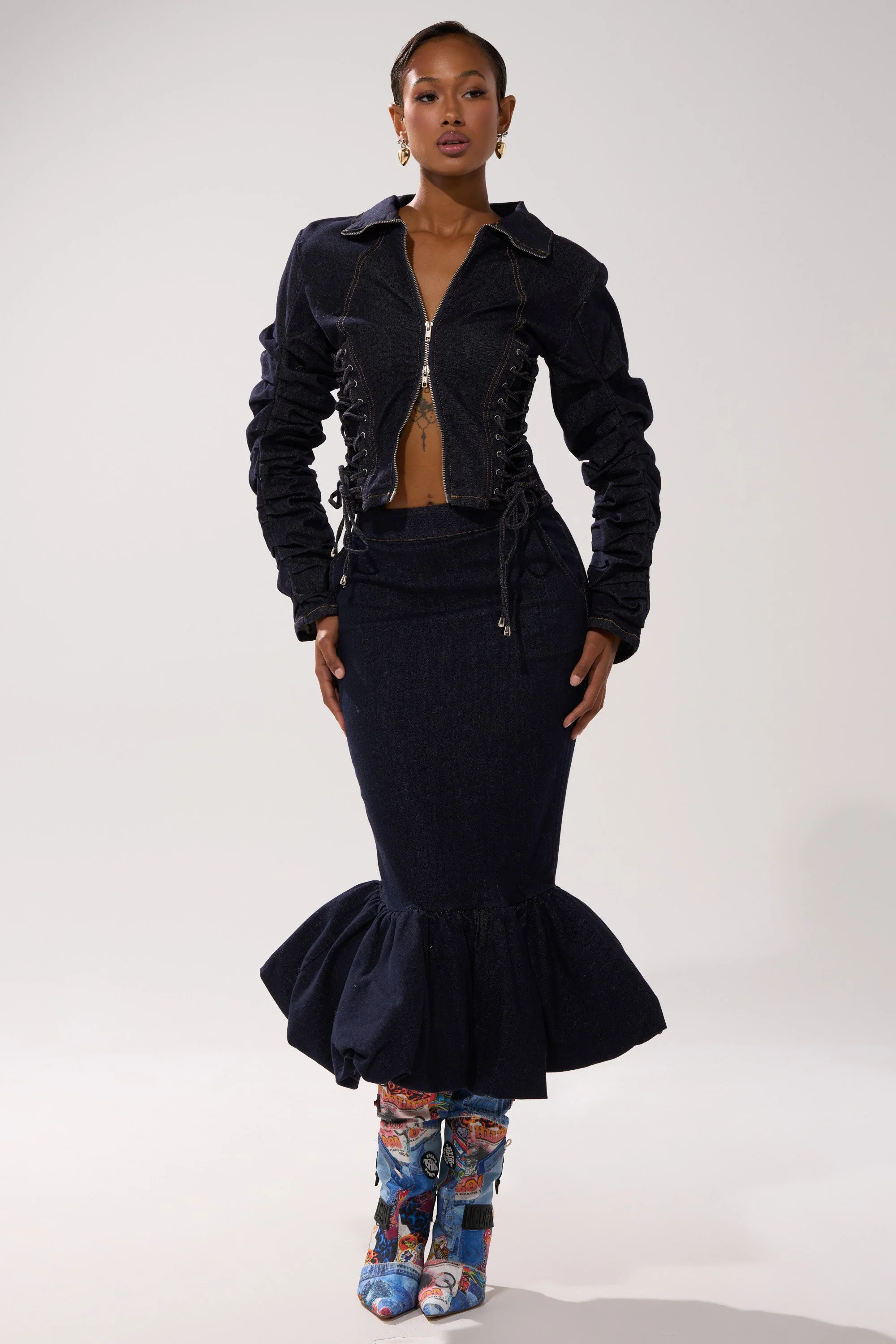 STRICTLY BUSINESS DENIM BLOUSE - Image 9