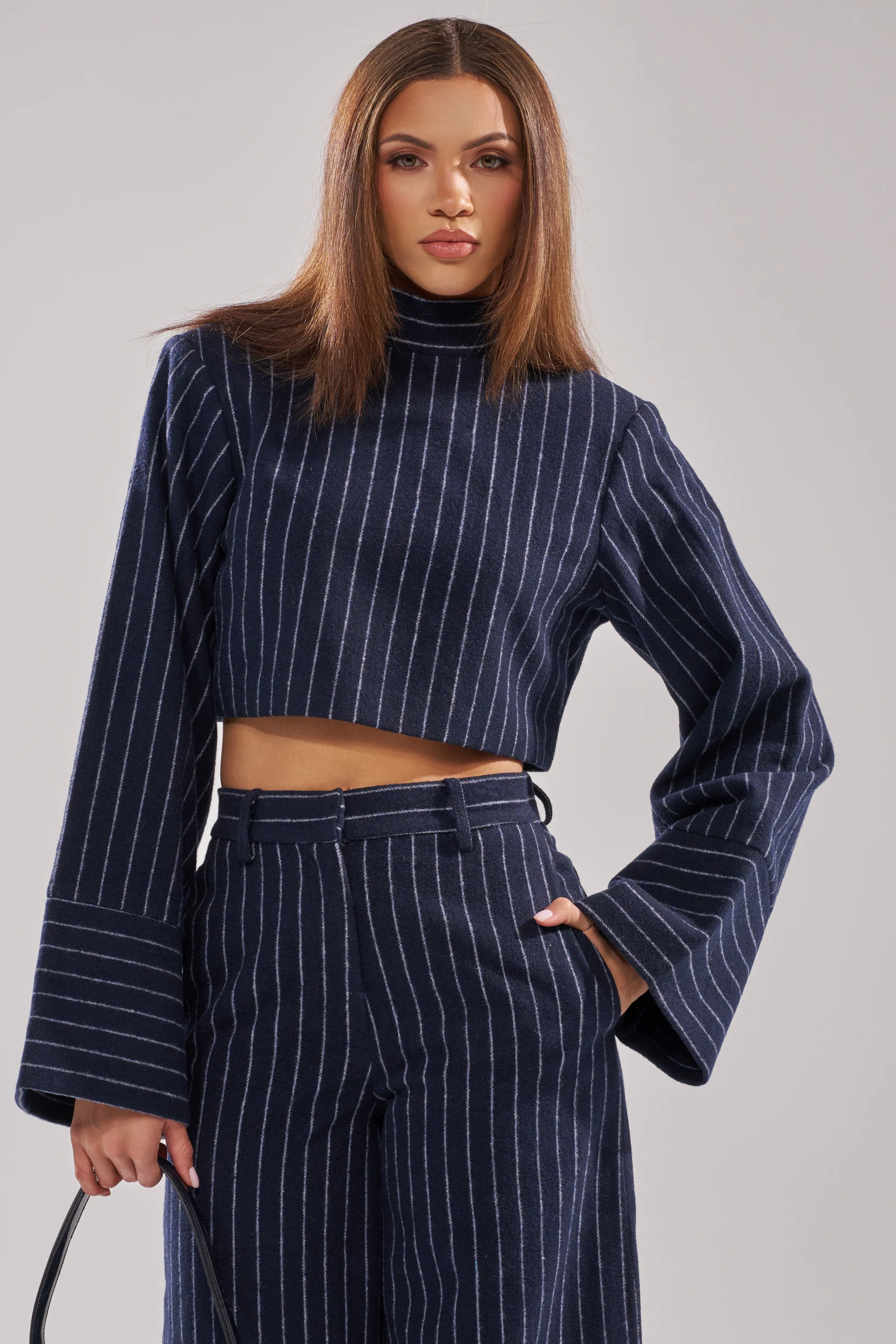 STRICTLY BUSINESS PINSTRIPE BLOUSE - Image 2