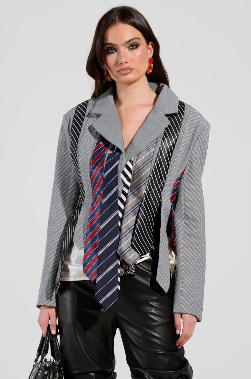 STRICTLY BUSINESS TIE DETAIL BLAZER - Image 4