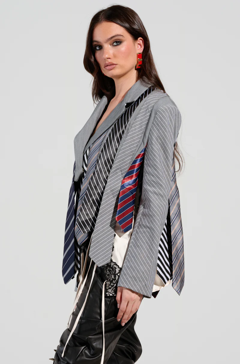 STRICTLY BUSINESS TIE DETAIL BLAZER - Image 5