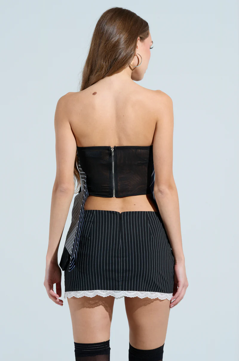 STRICTLY BUSINESS TIE DETAIL CORSET TOP - Image 4