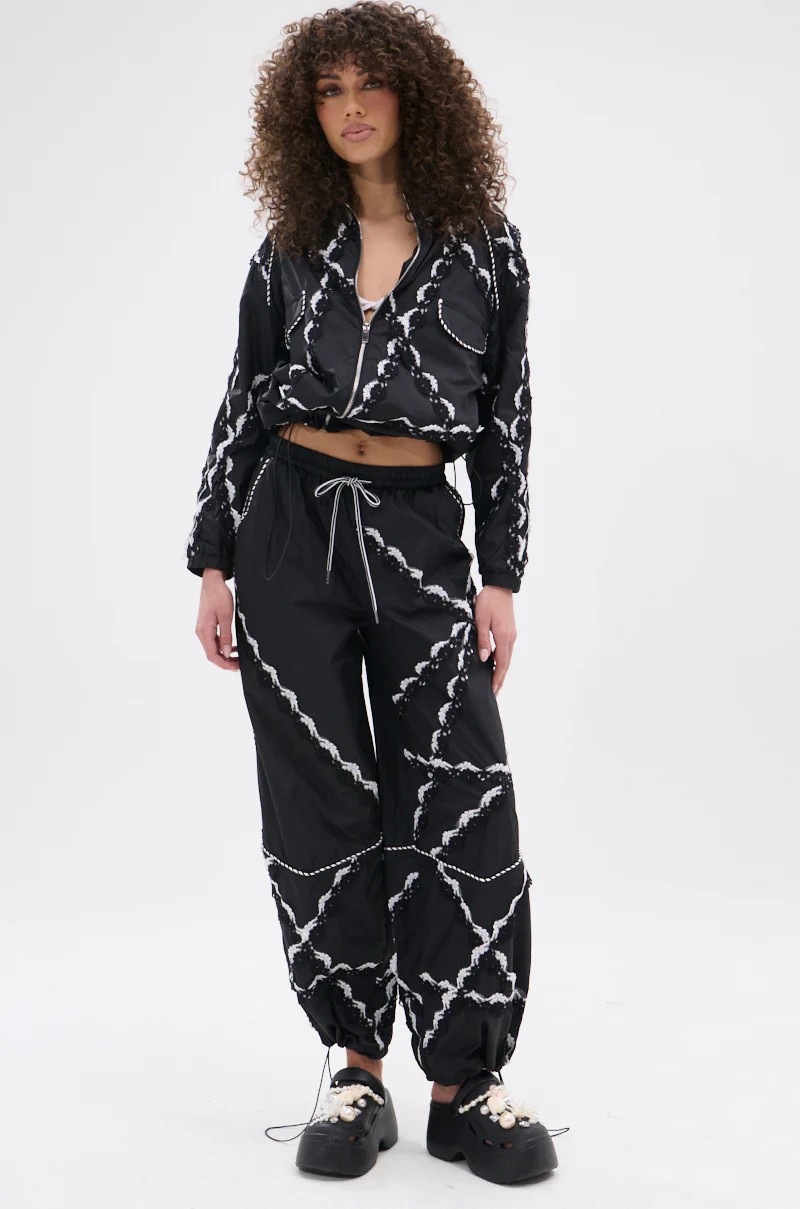 STRIKE OUT LACE TRIM BOMBER - Image 6