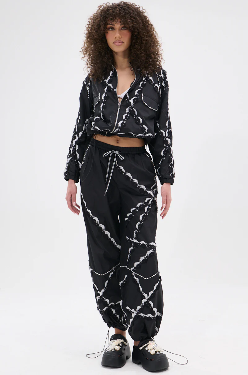 STRIKE OUT LACE TRIM BOMBER - Image 8