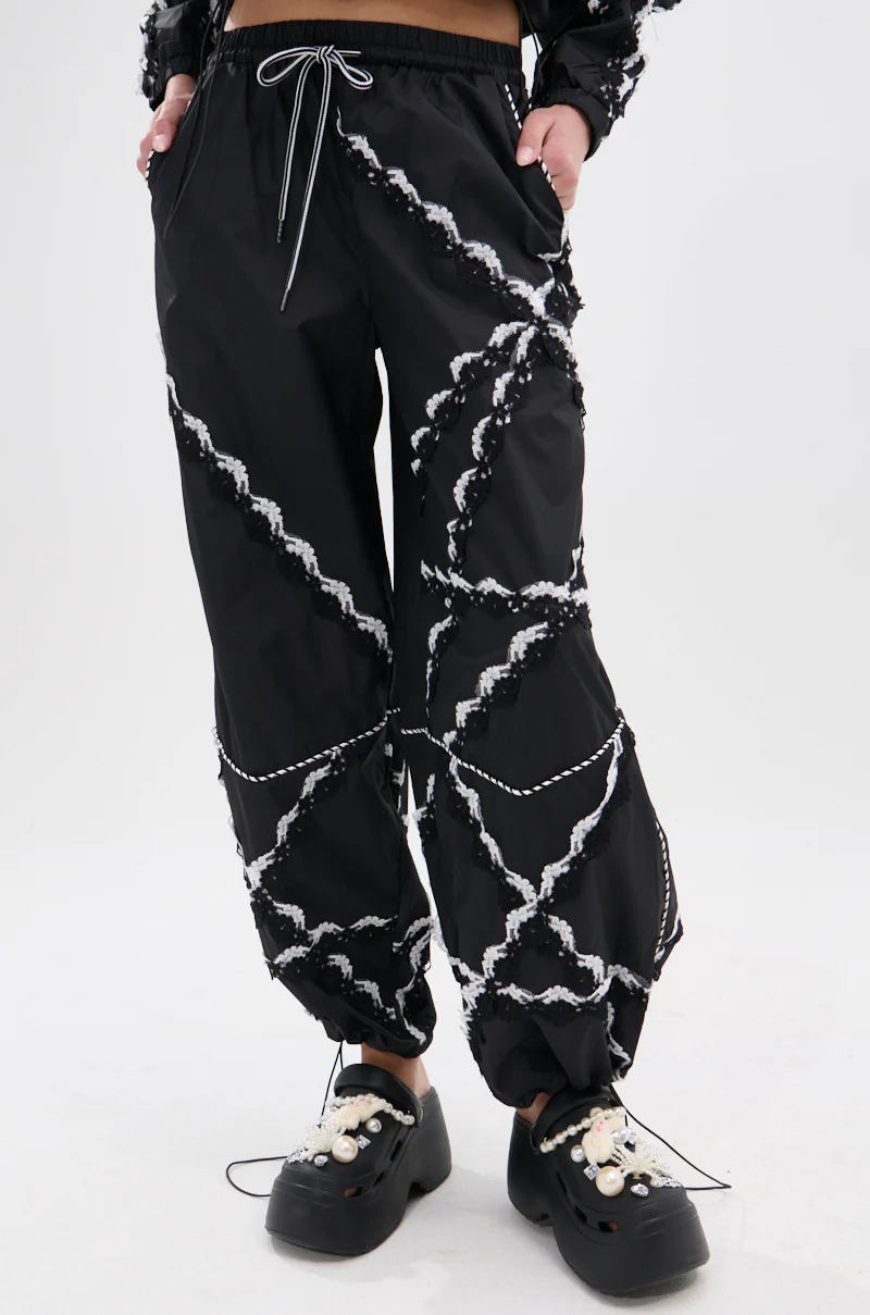 STRIKE OUT LACE TRIM JOGGER - Image 2