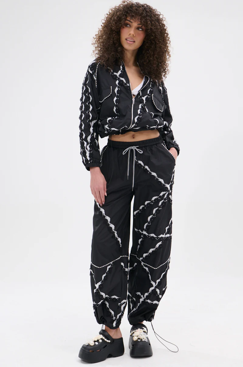 STRIKE OUT LACE TRIM JOGGER - Image 6
