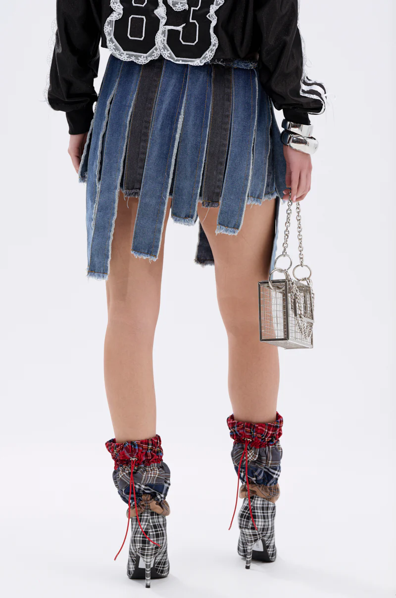 STRIPPED DENIM SKIRT - Image 6
