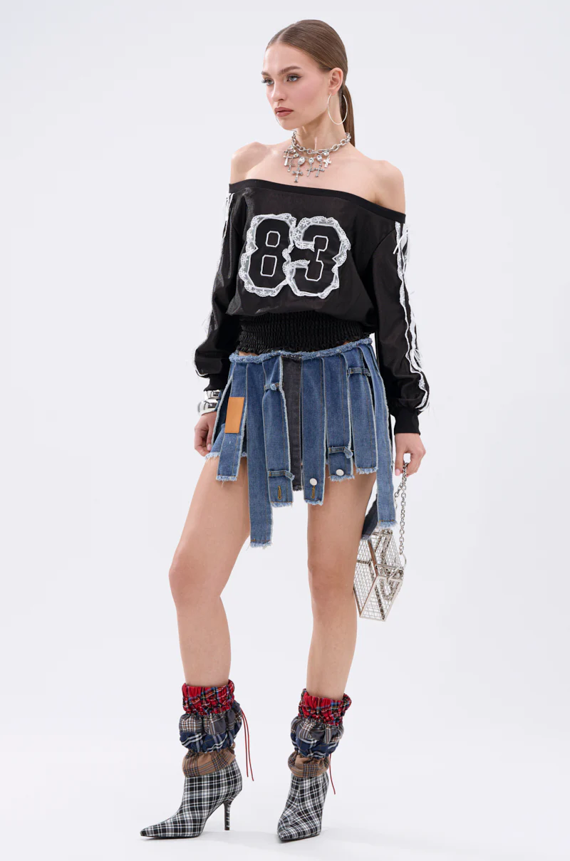 STRIPPED DENIM SKIRT - Image 8
