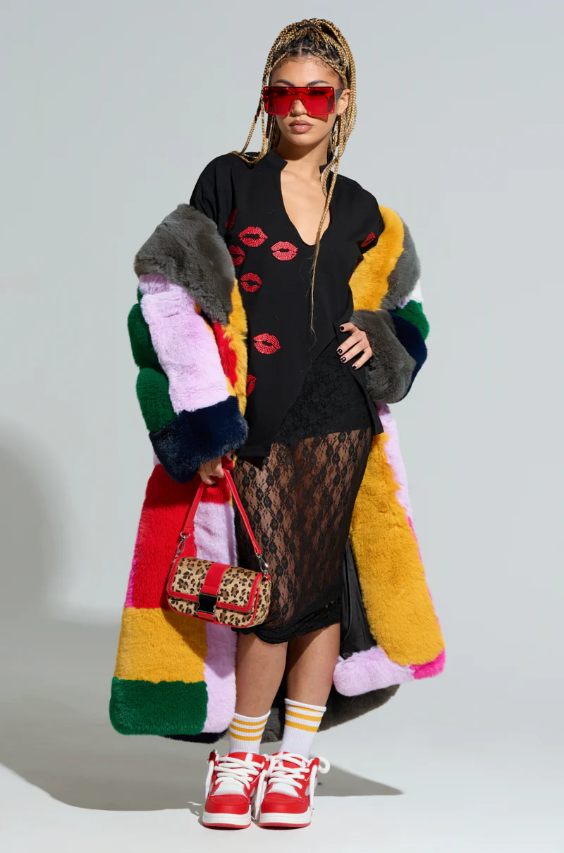 STUDIO 24 FAUX FUR COAT - Image 2
