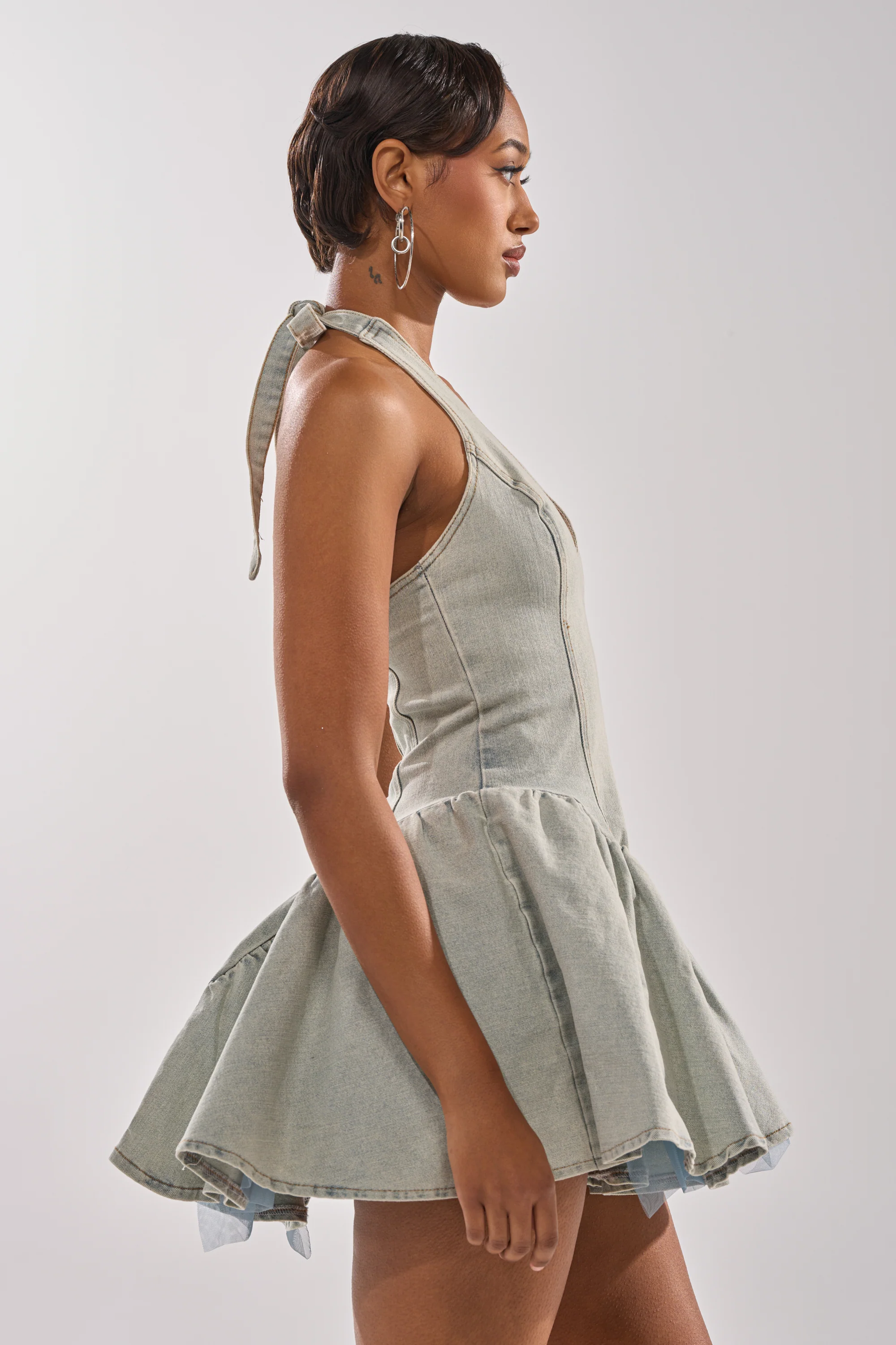 STYLE AND GRADE DENIM MINI DRESS - Image 3