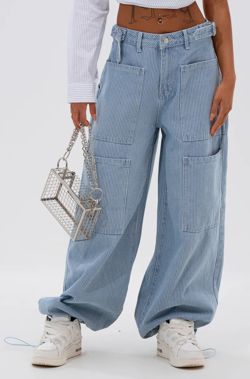 SUMMERTIME BLUES STRIPE WIDE LEG DENIM - Image 2
