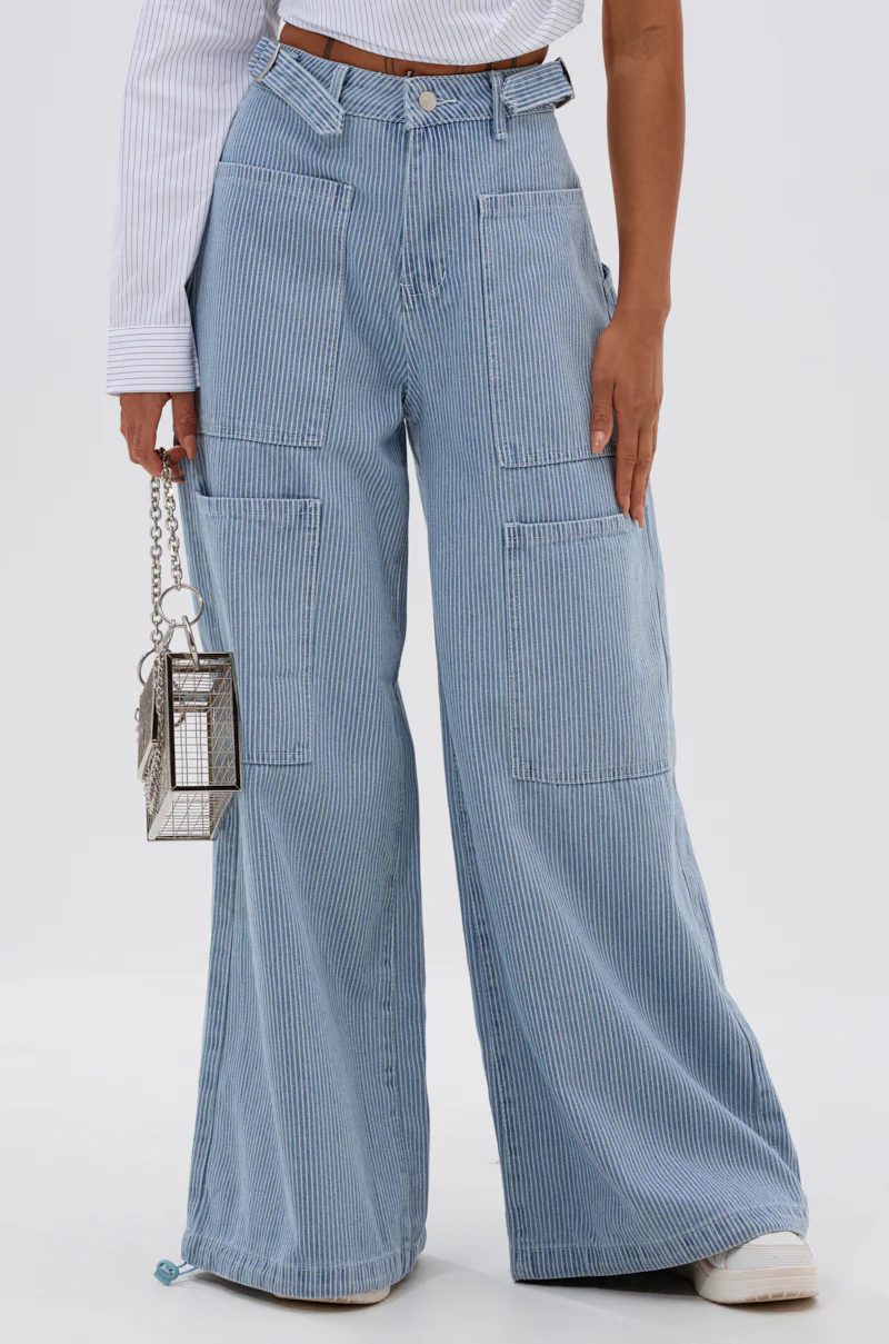 SUMMERTIME BLUES STRIPE WIDE LEG DENIM - Image 3