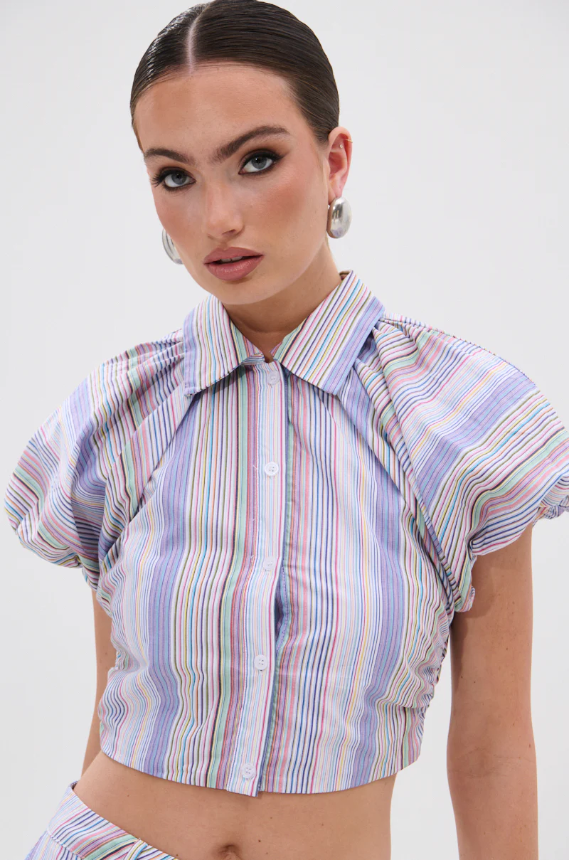 SUMMER TIME VIBES STRIPE BLOUSE - Image 2