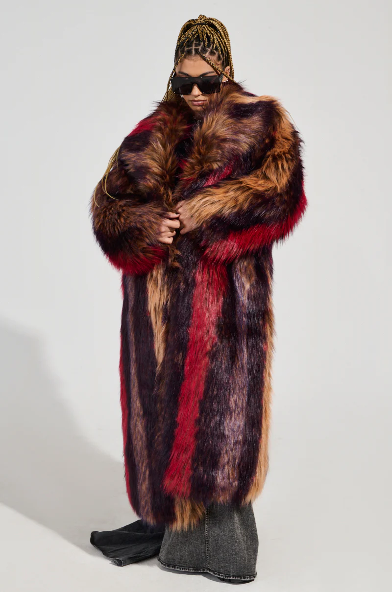 SUNDAY STRIPED FUR COAT - Image 3