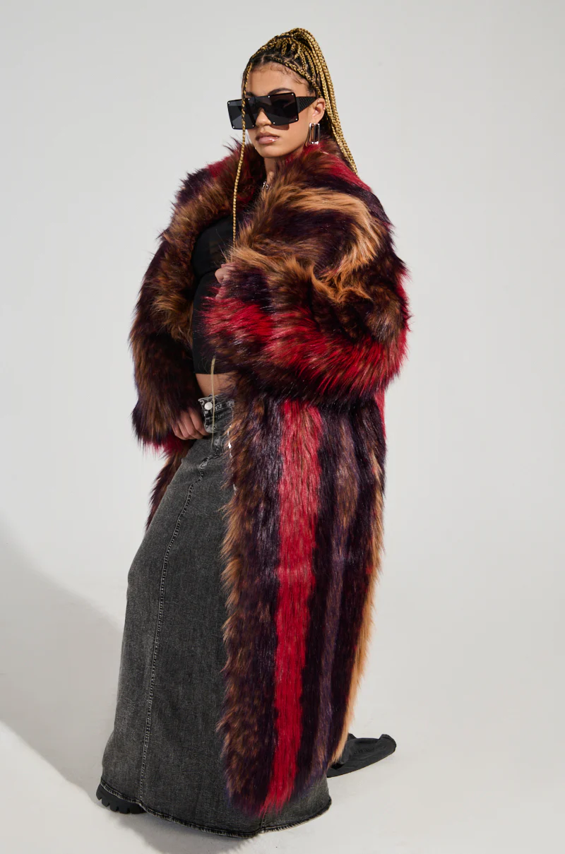 SUNDAY STRIPED FUR COAT - Image 6